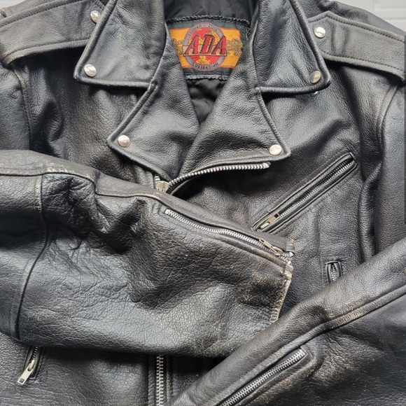 Vintage ADA Leather Biker / Punk Rock Jacket - Black - Extra Large (EUC) - Picture 5 of 10